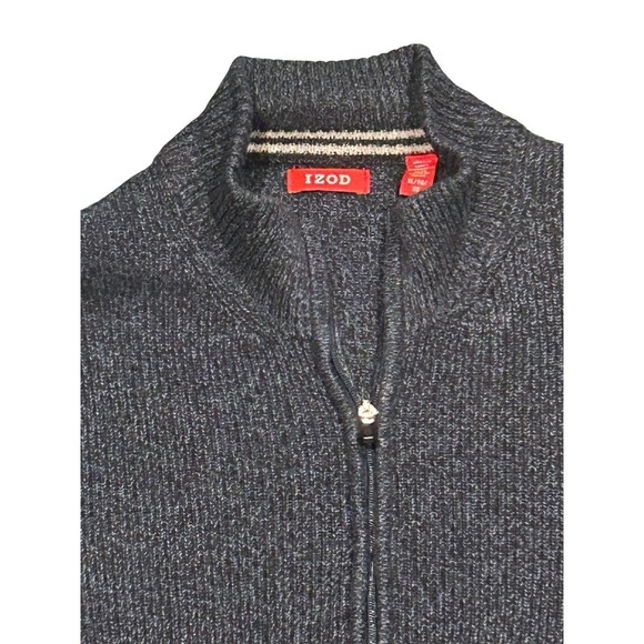 Izod Men's Navy Blue Advantage Pullover Soft Sweater Long Sleeve 1/4 Zip Size XL - Picture 2 of 4